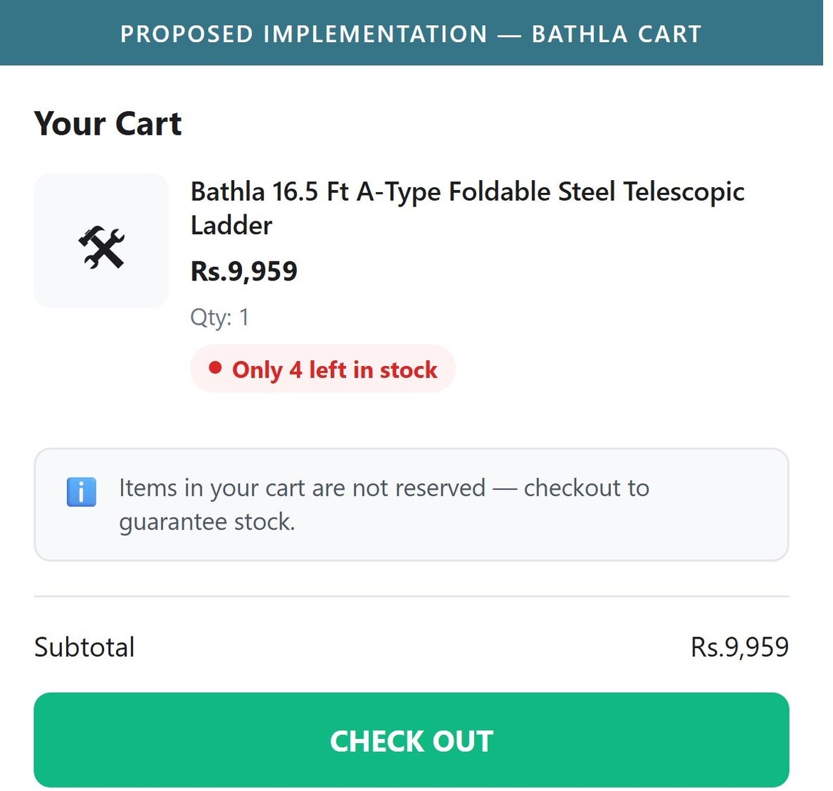 Proposed Implementation — Bathla Cart