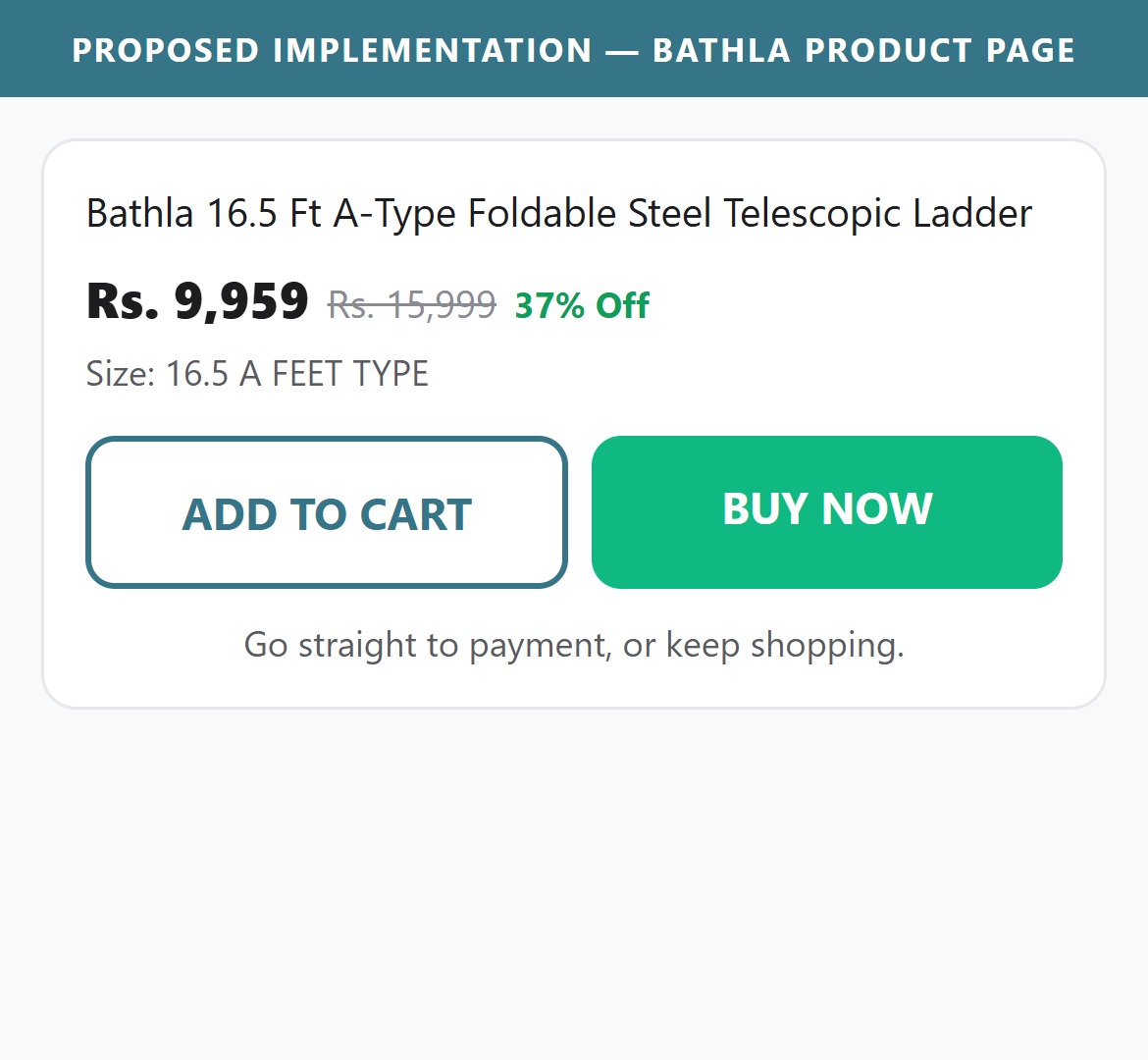 Proposed Implementation — Bathla Product Page